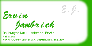 ervin jambrich business card